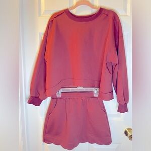 S 2 pc Umgee Cozy Pink Lounge Set NWOT